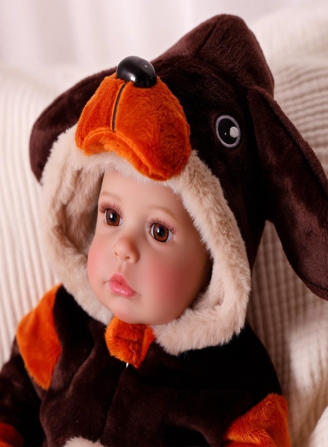 BABESIDE Lifelike Reborn Baby Dolls Carina - 20 Inch Realistic Baby Doll Girl with Cute Dog Costume (Puppy Doll Included) Soft Body Real Life Baby Doll, Gift for Girls 3+ Years Old and Collectors - Image 4